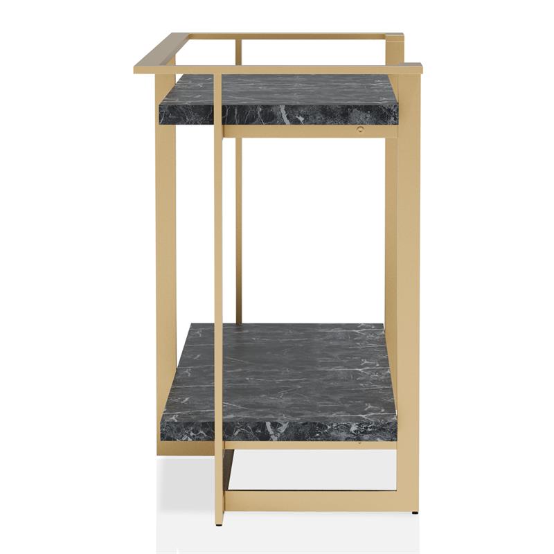 Furniture of America Meliman Metal 3-Piece Coffee Table Set in Gold and Black