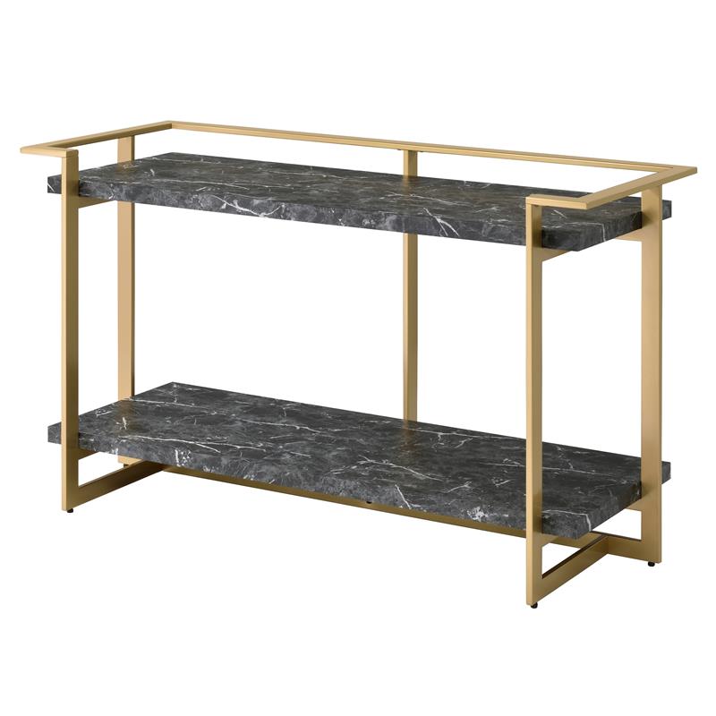 Furniture of America Meliman Metal 3-Piece Coffee Table Set in Gold and Black