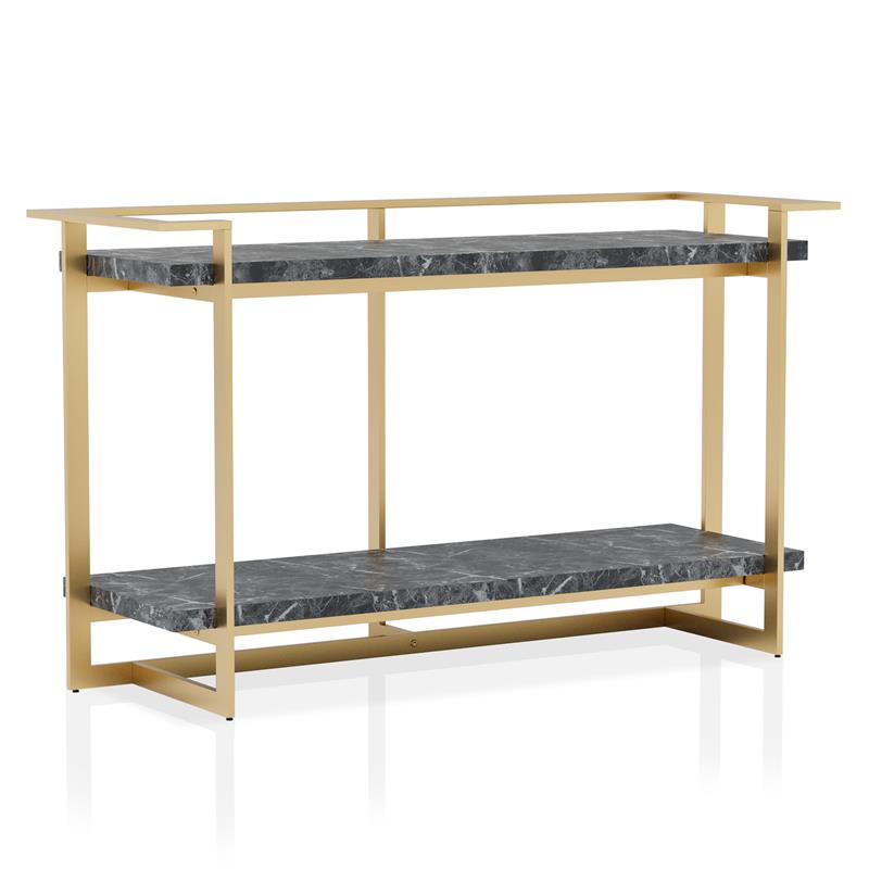 Furniture of America Meliman Metal 3-Piece Coffee Table Set in Gold and Black