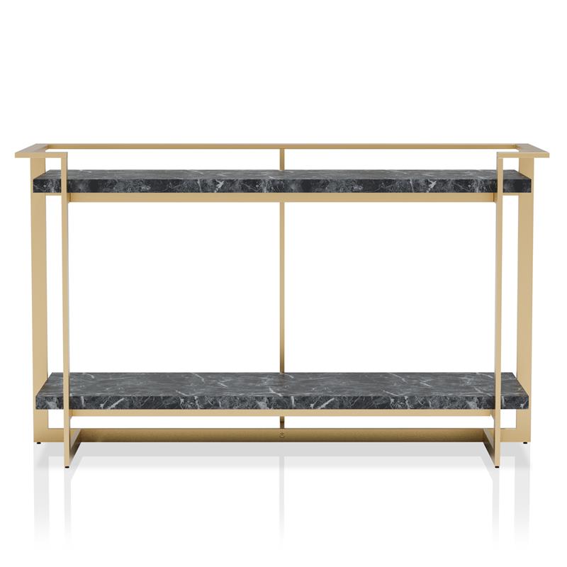 Furniture of America Meliman Metal 3-Piece Coffee Table Set in Gold and Black
