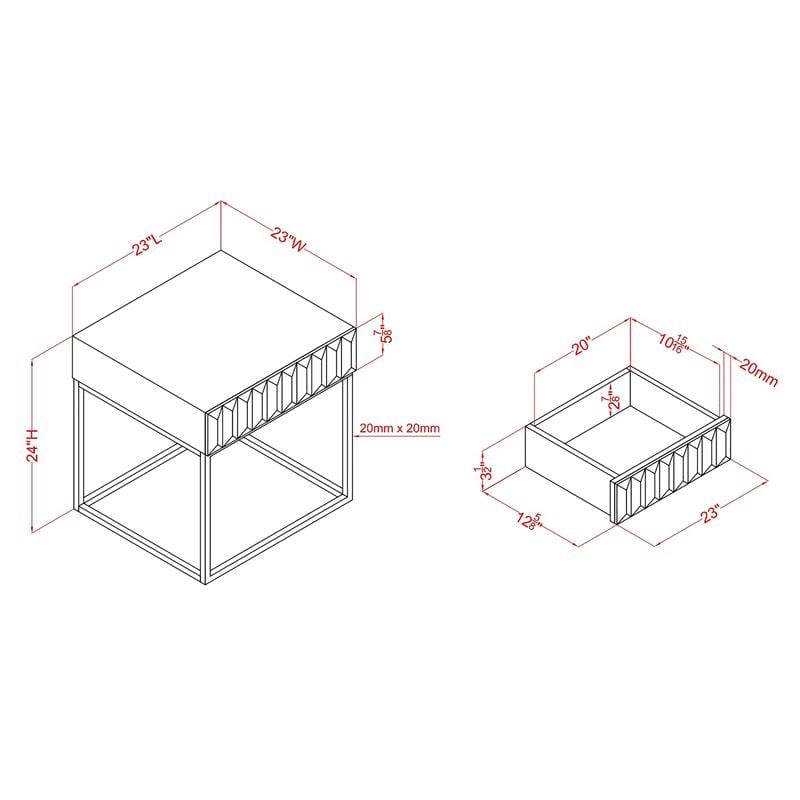 Furniture of America Giffore Metal 2-Piece Coffee Table Set in Antique Blue