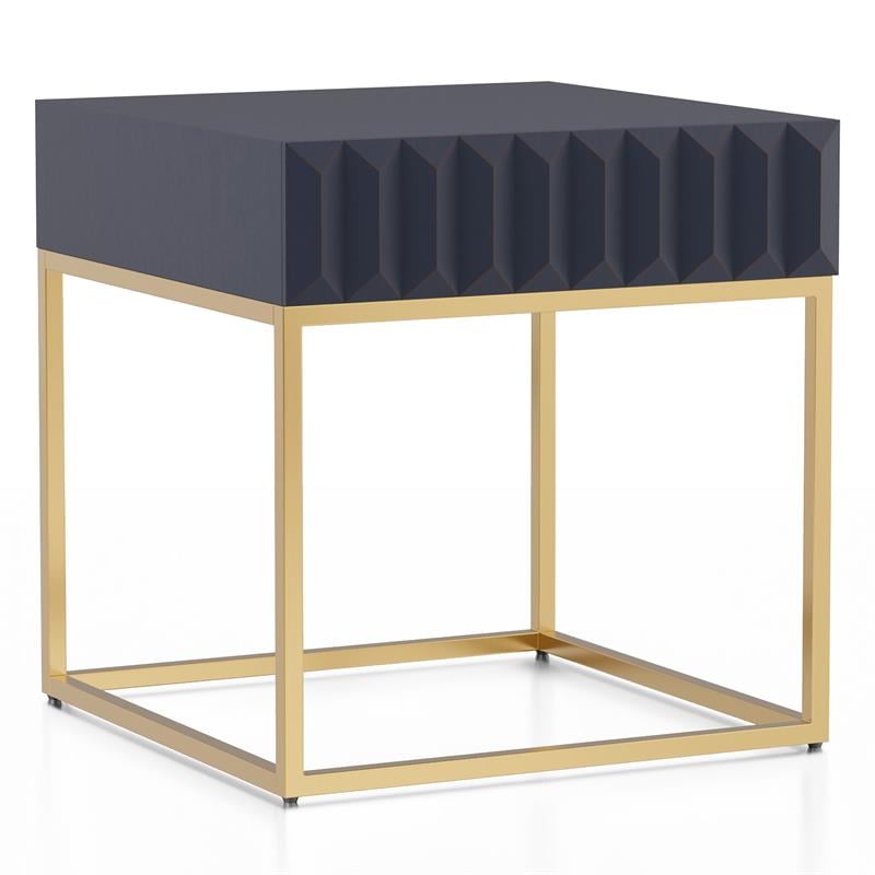 Furniture of America Giffore Metal 2-Piece Coffee Table Set in Antique Blue