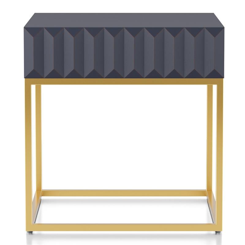 Furniture of America Giffore Metal 2-Piece Coffee Table Set in Antique Blue