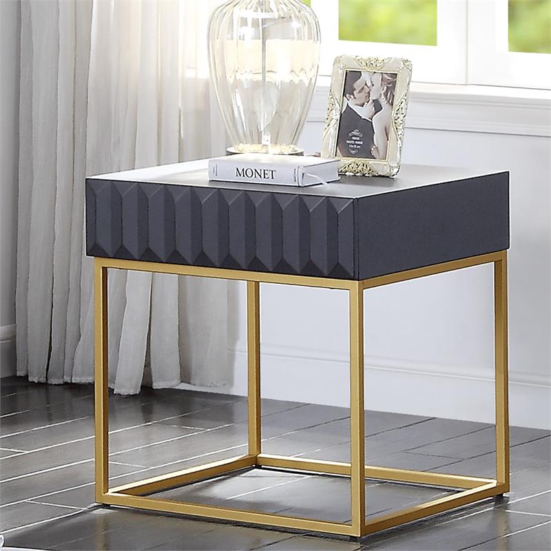 Furniture of America Giffore Metal 2-Piece Coffee Table Set in Antique Blue