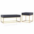 Furniture of America Giffore Metal 2-Piece Coffee Table Set in Antique Blue