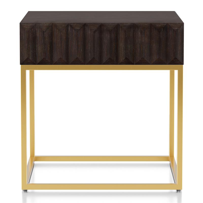 Furniture of America Giffore Metal 2-Piece Coffee Table Set in Walnut