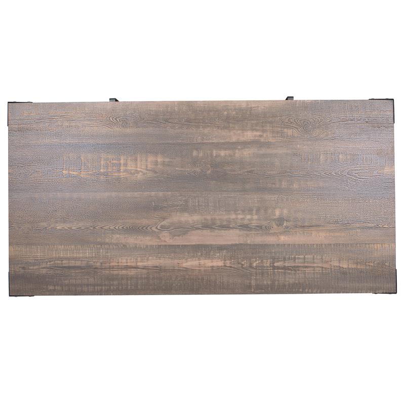 Furniture of America Edam Industrial Metal Storage Coffee Table in Sand Black