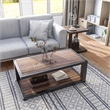 Furniture of America Carmina Metal 2-Piece Coffee Table Set in Sand Black