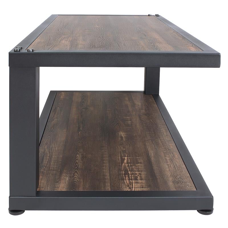 Furniture of America Carmina Metal 2-Piece Coffee Table Set in Sand Black