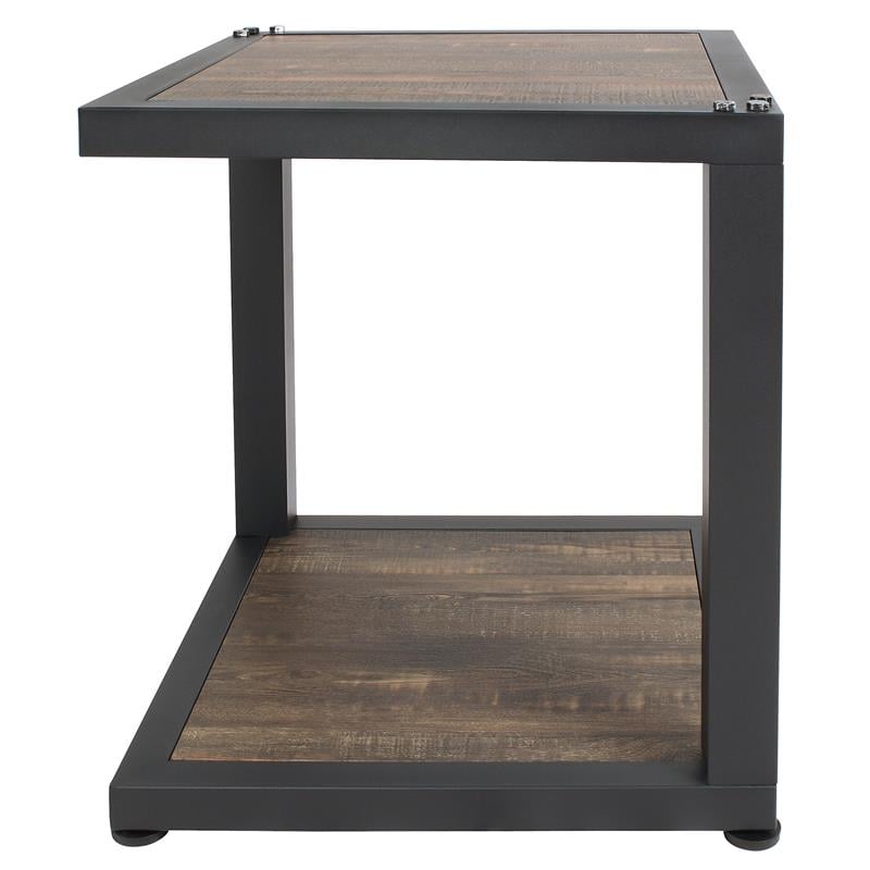 Furniture of America Carmina Metal 2-Piece Coffee Table Set in Sand Black