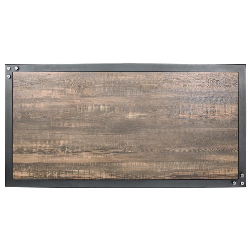 Furniture of America Carmina Industrial Metal 1-Shelf Coffee Table in Sand Black