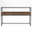 Furniture of America Jeska Rustic Metal Sofa Table with Storage in Matte Black