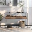 Furniture of America Jeska Rustic Metal Sofa Table with Storage in Matte Black