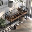 Furniture of America Jeska Rustic Metal Sofa Table with Storage in Matte Black