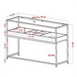 Furniture of America Jeska Rustic Metal Sofa Table with Storage in Matte Black