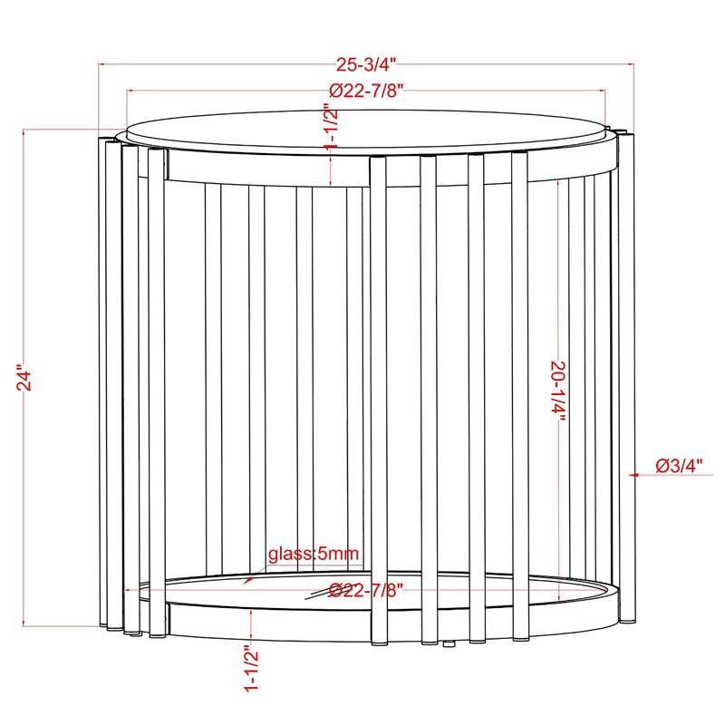 Furniture of America Kual Contemporary Metal 2-Piece Coffee Table Set in Brass