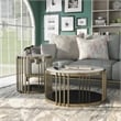 Furniture of America Kual Contemporary Metal 2-Piece Coffee Table Set in Brass
