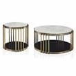 Furniture of America Kual Contemporary Metal 2-Piece Coffee Table Set in Brass