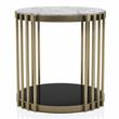 Furniture of America Kual Contemporary Metal 3-Piece Coffee Table Set in Brass