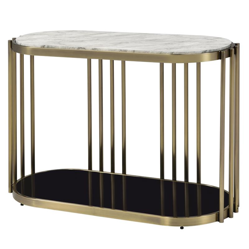 Furniture of America Kual Contemporary Metal 3-Piece Coffee Table Set in Brass