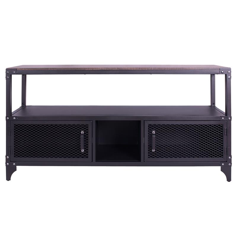 Furniture of America Jordun Industrial Metal 60-in TV Stand in Sand Black
