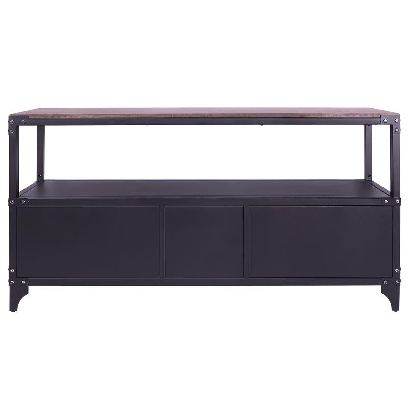 Furniture of America Jordun Industrial Metal 60-in TV Stand in Sand Black