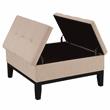 Furniture of America Fernee Transitional Fabric Storage Ottoman in Beige