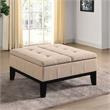 Furniture of America Fernee Transitional Fabric Storage Ottoman in Beige