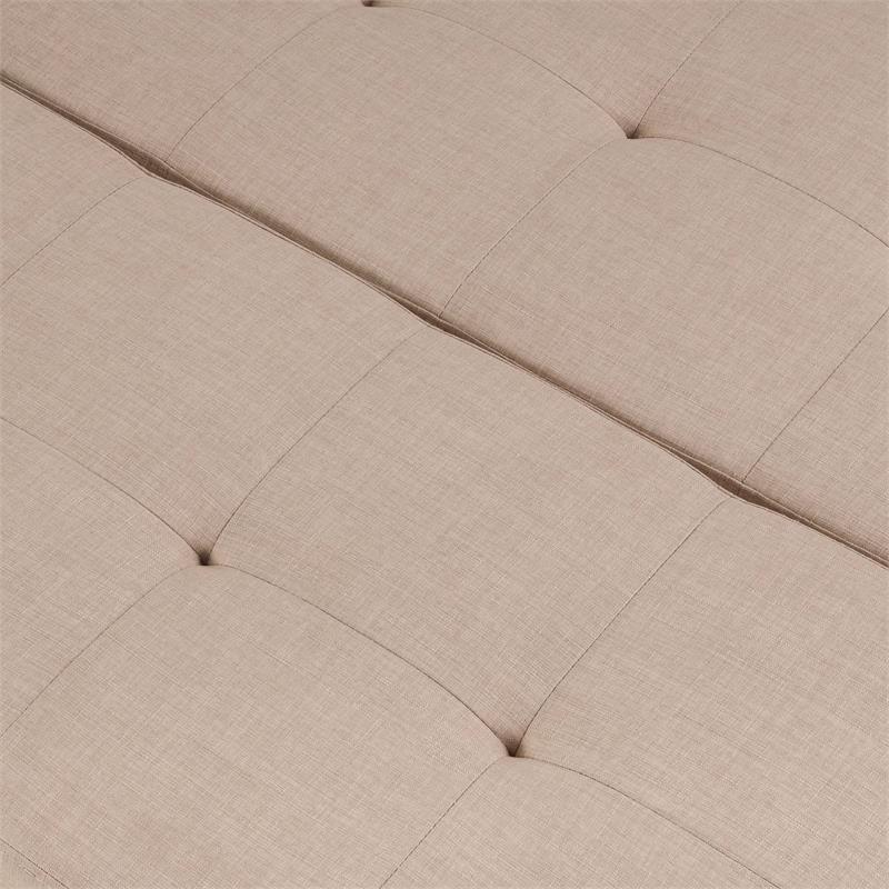 Furniture of America Fernee Transitional Fabric Storage Ottoman in Beige