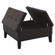 Furniture of America Fernee Transitional Fabric Storage Ottoman in Gray