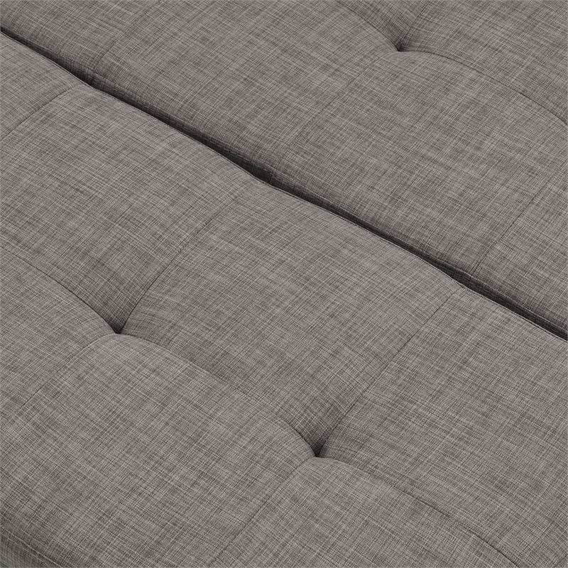 Furniture of America Fernee Transitional Fabric Storage Ottoman in Light Gray