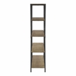 Furniture of America Edz Rustic Metal 5-Shelf Bookcase in Oak and Gun Metal