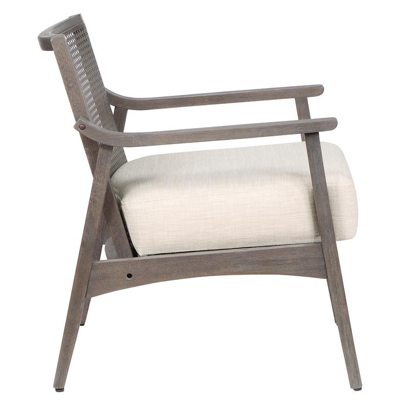 Furniture of America Averill Wood Cushioned Accent Chair in Gray Wash