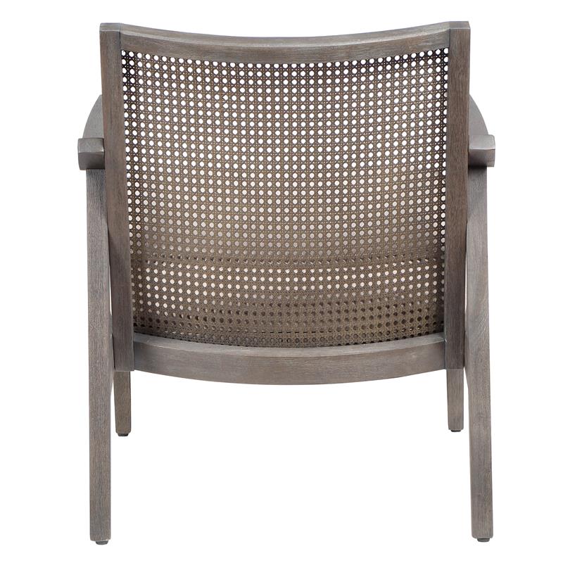 Furniture of America Averill Wood Cushioned Accent Chair in Gray Wash