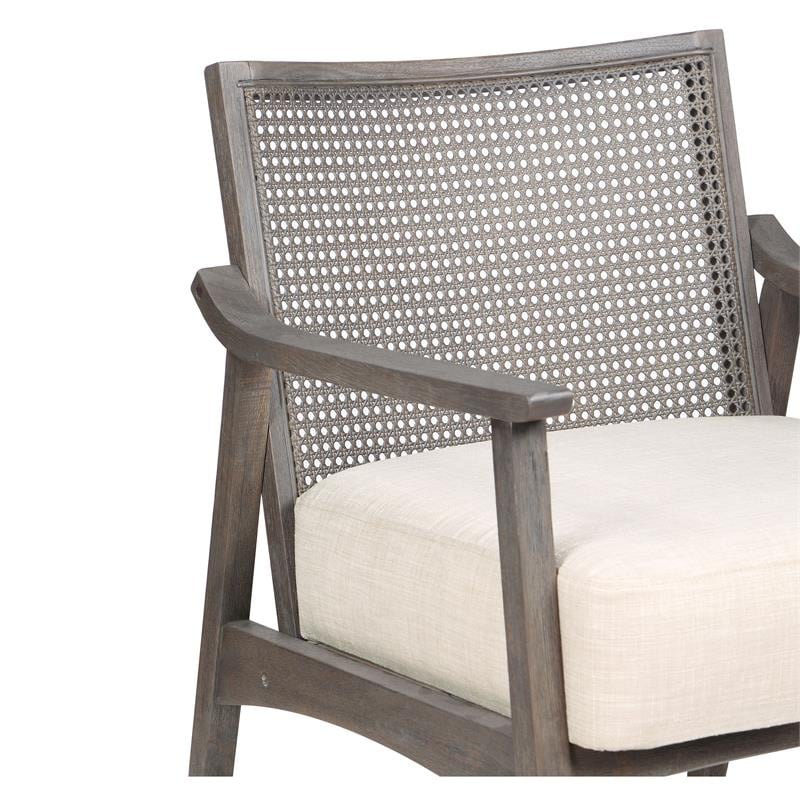 Furniture of America Averill Wood Cushioned Accent Chair in Gray Wash