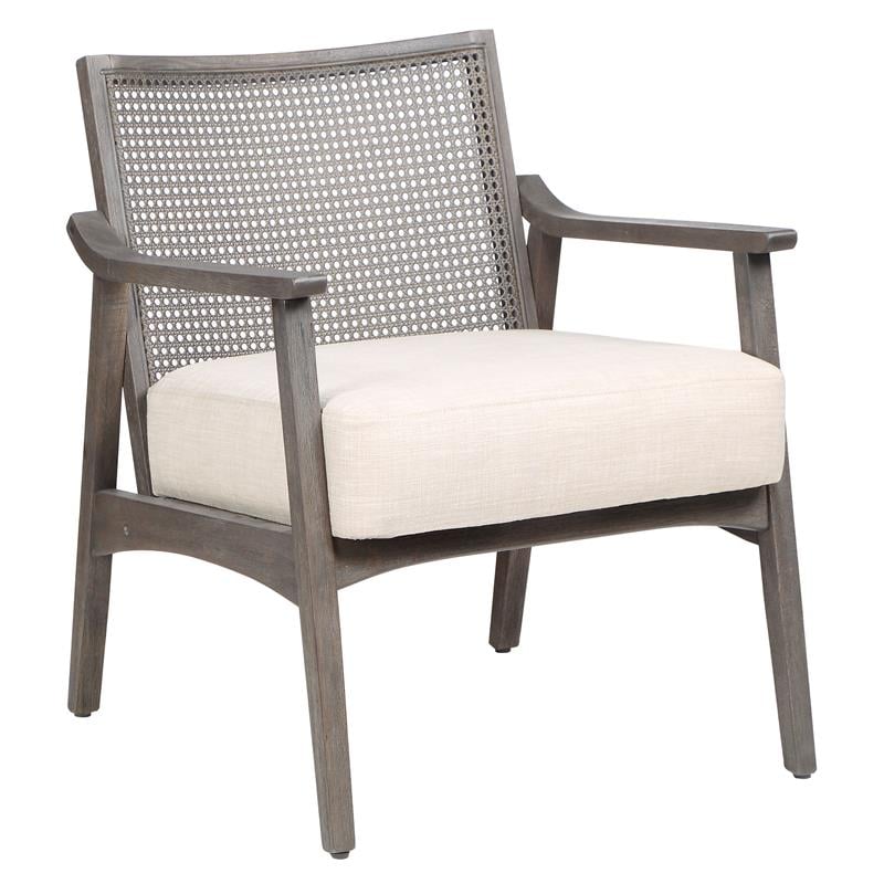 Furniture of America Averill Wood Cushioned Accent Chair in Gray Wash