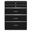 Furniture of America Lita Contemporary Wood 5-Drawer Vanity Chest in Black