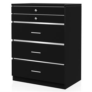 furniture of america lita contemporary wood 5-drawer vanity chest