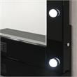 Furniture of America Lita Contemporary Wood Vanity Mirror with Bulbs in Black