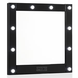 Furniture of America Lita Contemporary Wood Vanity Mirror with Bulbs in Black