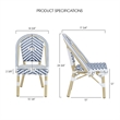 Furniture of America Dakie Aluminum 3pc Patio Chair and Table Set in Navy