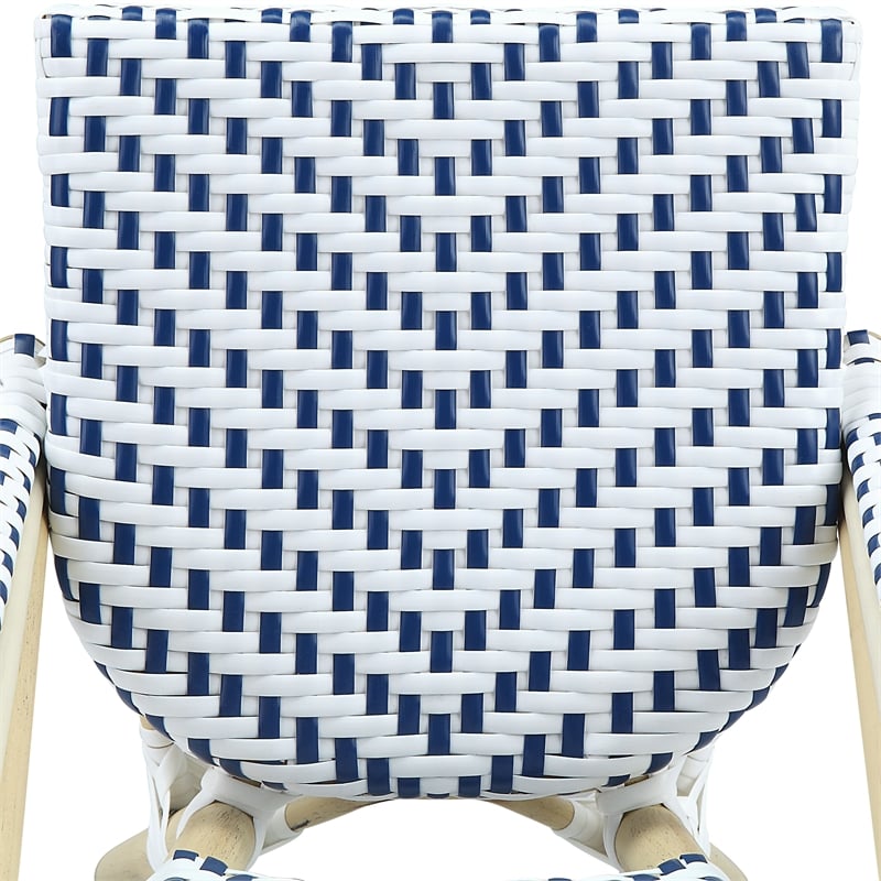 Furniture of America Dakie Aluminum 3pc Patio Chair and Table Set in Navy