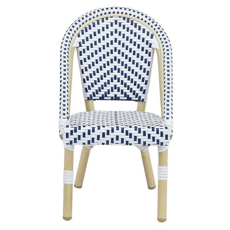 Furniture of America Dakie Aluminum 3pc Patio Chair and Table Set in Navy