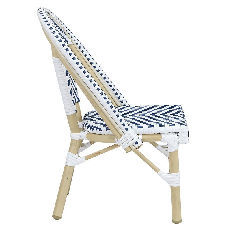 Furniture of America Dakie Aluminum 3pc Patio Chair and Table Set in Navy