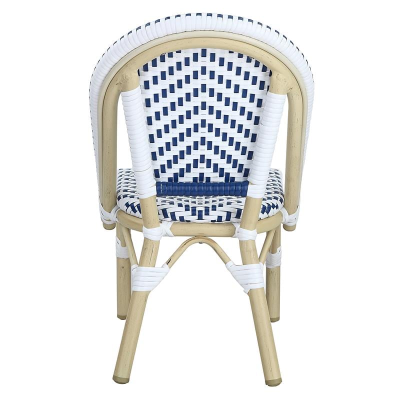 Furniture of America Dakie Aluminum 3pc Patio Chair and Table Set in Navy