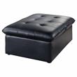 Furniture of America Kamala Faux Leather Tufted Futon Chair in Black