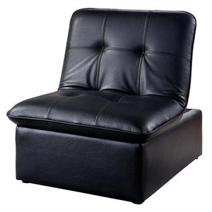 furniture of america kamala faux leather tufted futon chair