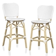 Furniture of America Adino Aluminum Patio Bar Chair in White (Set of 2)