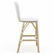 Furniture of America Adino Aluminum Patio Bar Chair in White (Set of 2)
