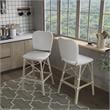 Furniture of America Adino Aluminum Patio Bar Chair in White (Set of 2)